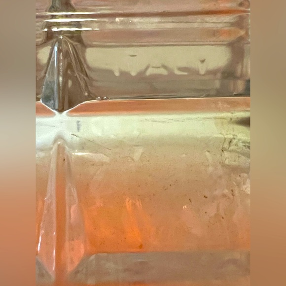 Vintage Geometric Vase Made in Italy Numbered Pressed Glass With Flower Decals - Picture 7 of 10